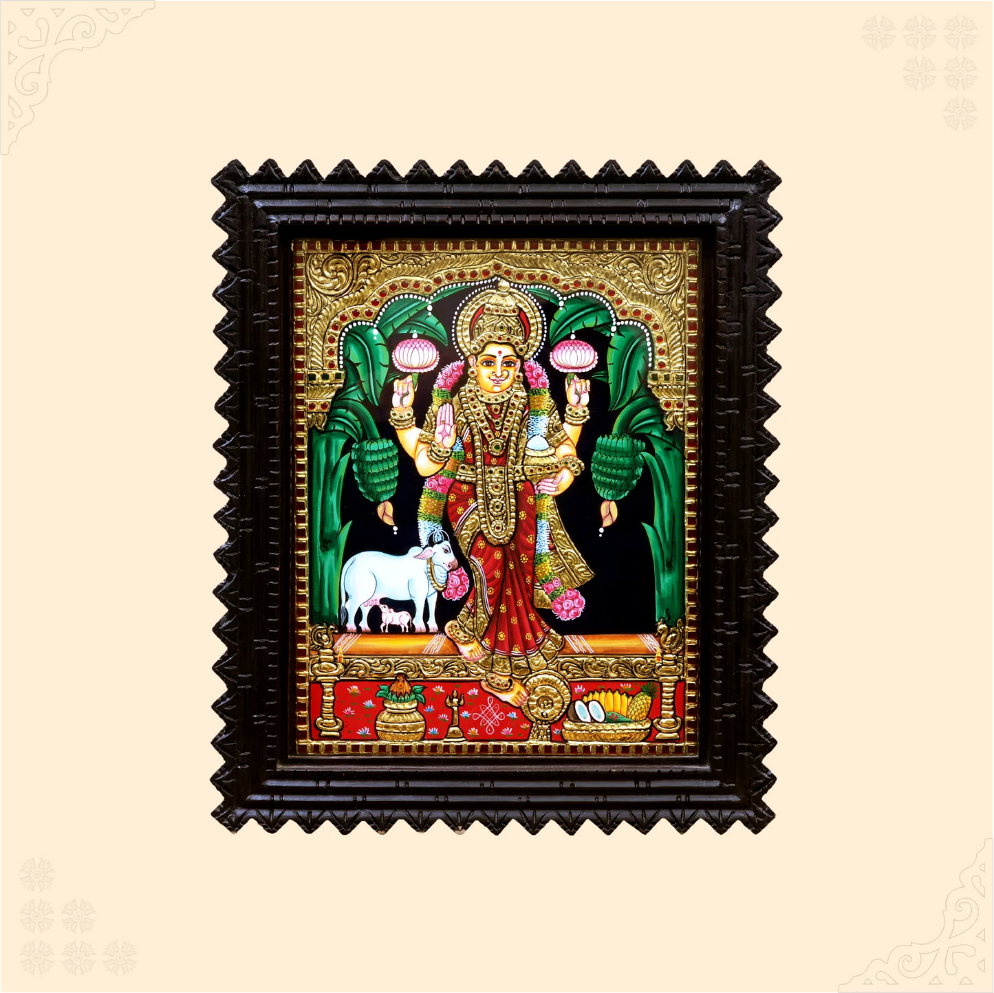 Tanjore Kamadhenu Lakshmi Painting
