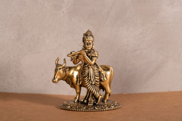PR-BR-042A Standing Krishna with Cow