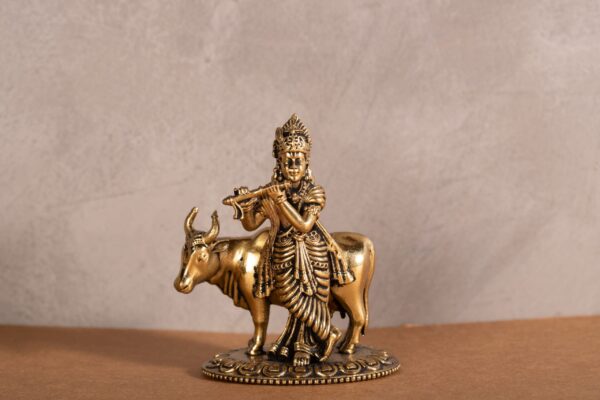 PR-BR-042B Standing Krishna with Cow