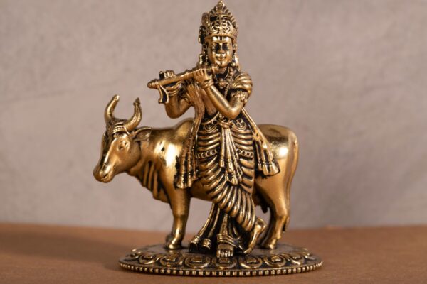PR-BR-042E Standing Krishna with Cow